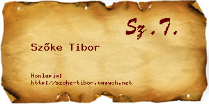 Szőke Tibor névjegykártya